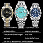 PINDU PD6525 automatic watch variant comparison black blue dials with specifications
