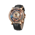 PINDU PD6532 dragon quartz watch black gold dial front view