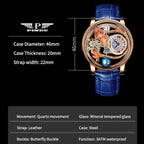 PINDU PD6539 dragon astronomia watch specifications graphic showing 46mm case dimensions
