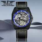 PINDU PD6569 Hollow Transparent Automatic Mechanical Tourbillon Movement, shown on wrist