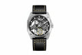PINDU PD6569 tourbillon skeleton watch silver case black skeleton dial front view