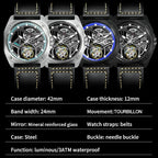 PINDU PD6569 tourbillon variant comparison silver and black cases with specifications