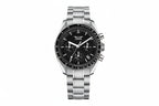 PINDU PD6576 moon chronograph watch silver black silver dial front view