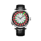 PINDU PD6628 roulette automatic watch black silver dial front view