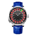 PINDU PD6628 roulette automatic watch blue silver dial front view