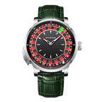 PINDU PD6628 roulette automatic watch green silver dial front view