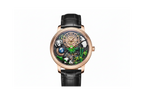 PINDU PD6631 crystal tourbillon watch black gold dial front view