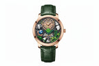 PINDU PD6631 crystal tourbillon watch green gold dial front view