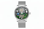 PINDU PD6631 crystal tourbillon watch silver dial front view