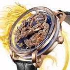 PINDU PD6632 Golden Dragon watch profile view with blue dial and rose gold case