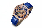 PINDU PD6632 Golden Dragon automatic watch with blue dial and rose gold case side angle