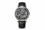 PINDU PD6632 Golden Dragon tourbillon with silver case, black leather strap, silver dragon dial