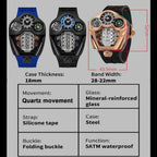 PINDU PD6658 Engine series specifications with quartz movement, steel case, 5ATM details
