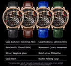 PINDU PD6673 Oil Pump skeleton specifications four strap colors with case and movement details