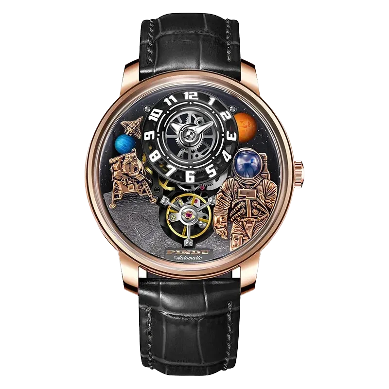 PINDU Men Watch Space Series Three-dimensional Sapphire Mechanical Watch W2101B-PrimeTimepiece