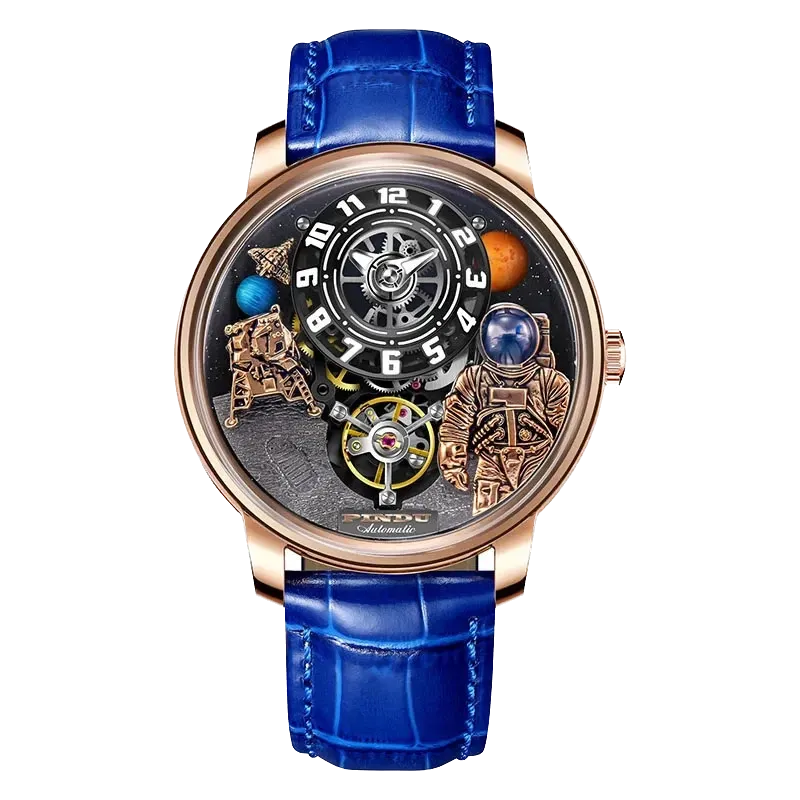 PINDU Men Watch Space Series Three-dimensional Sapphire Mechanical Watch W2101B-PrimeTimepiece