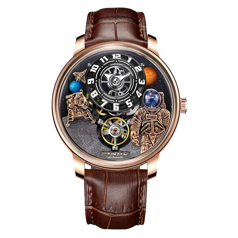PINDU Men Watch Space Series Three-dimensional Sapphire Mechanical Watch W2101B-PrimeTimepiece