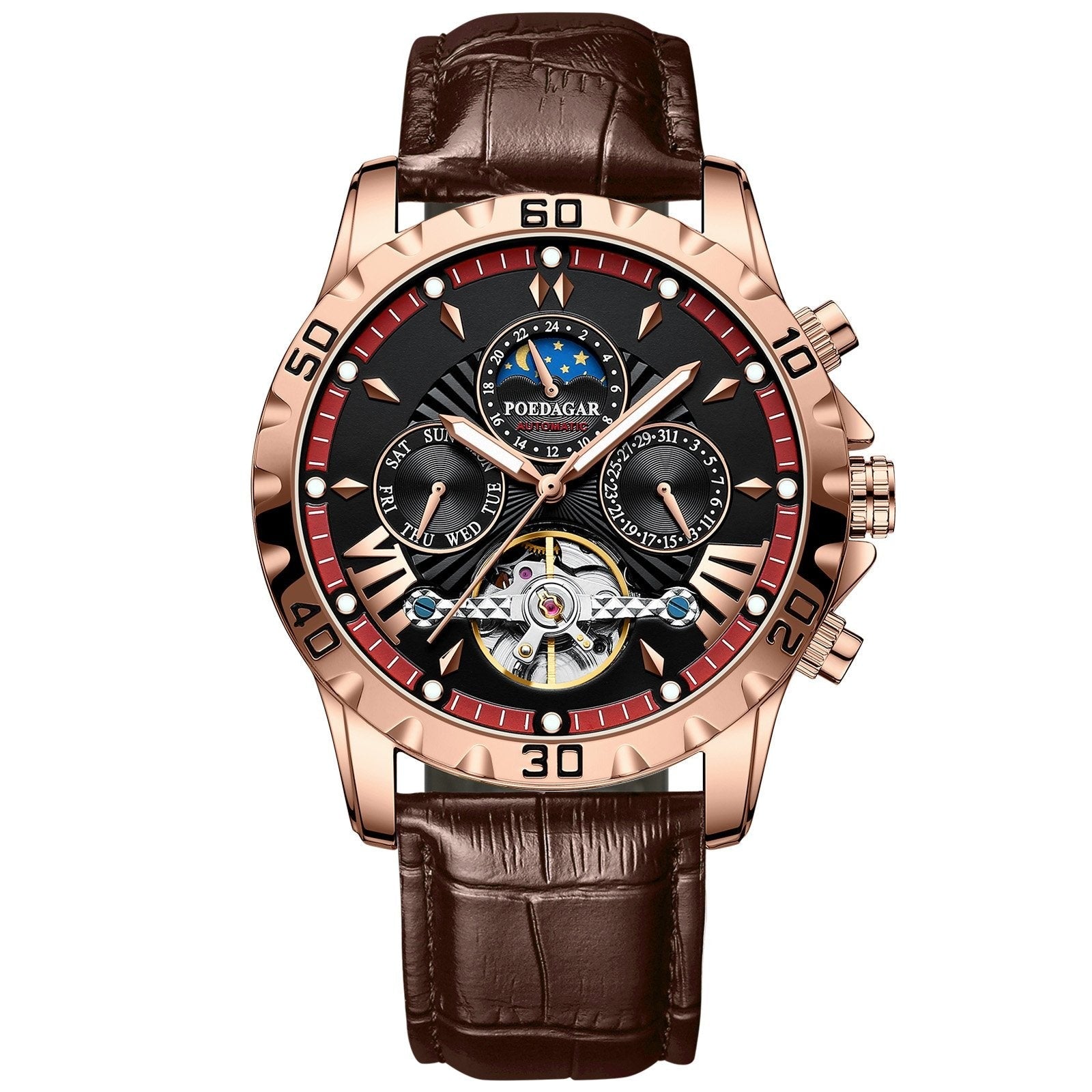 Poedagar 1410 watch Rose Gold Red L variant