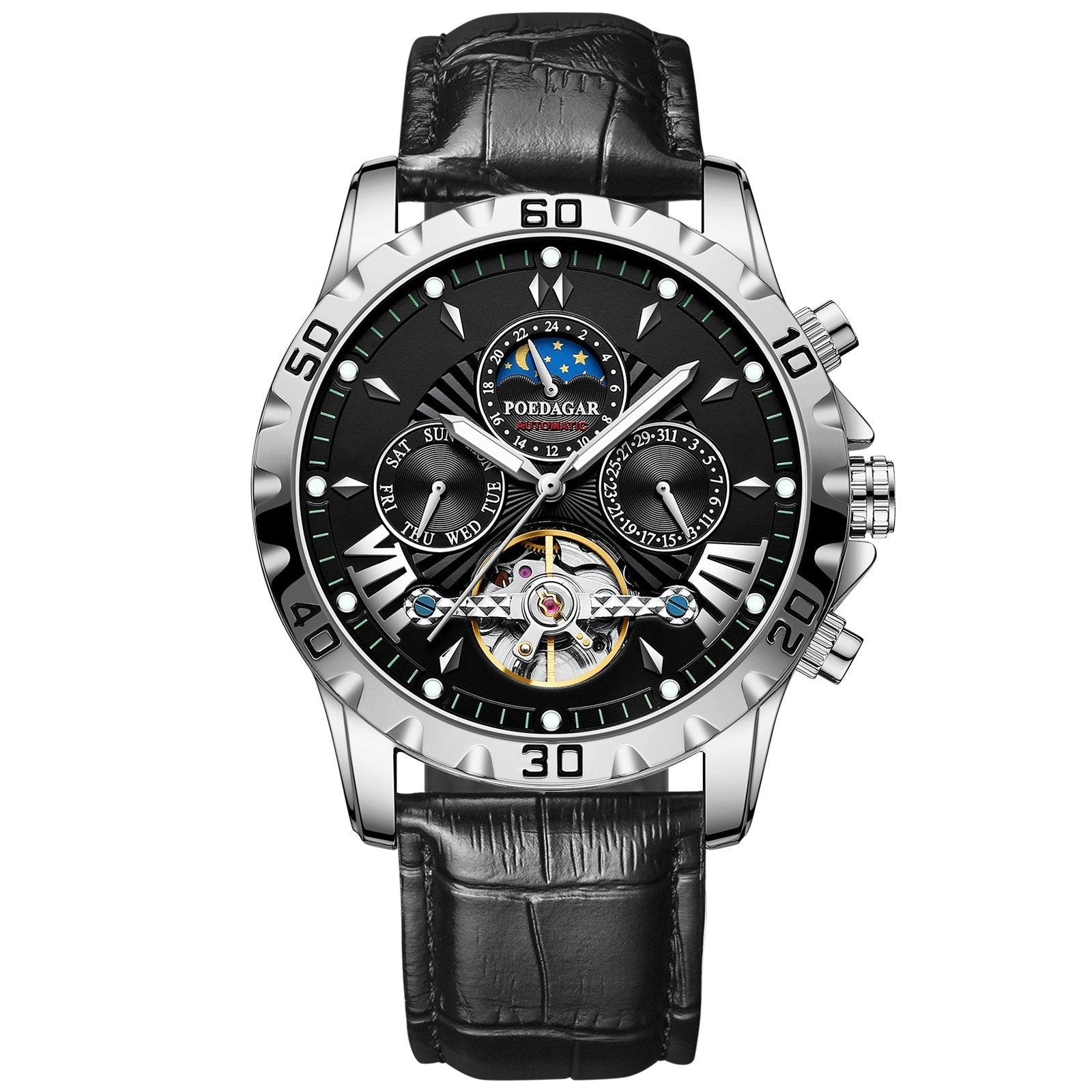 Poedagar 1410 watch Silver Black L variant