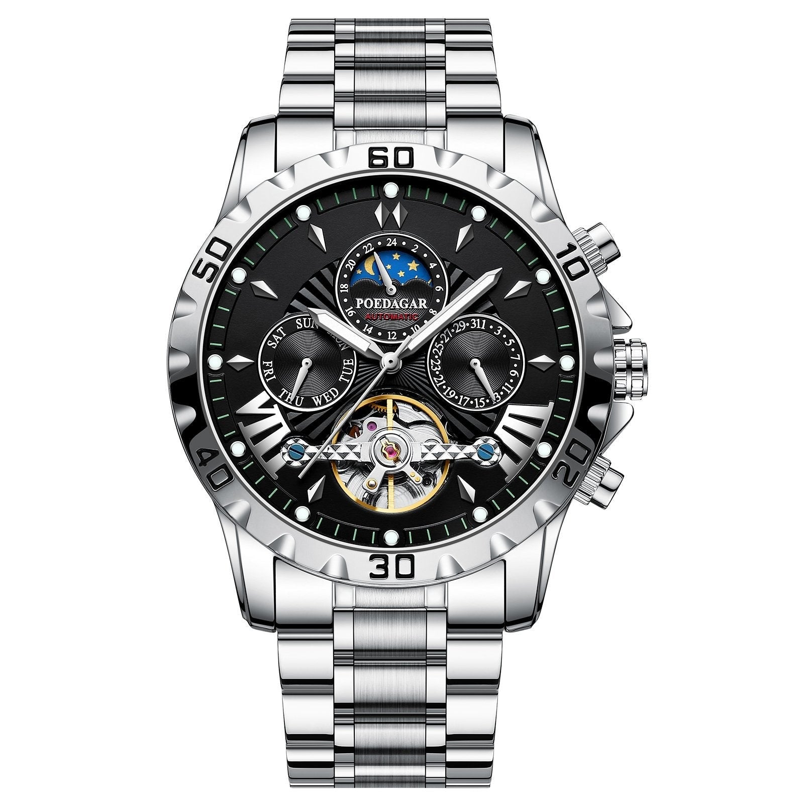 Poedagar 1410 watch Silver Black S variant