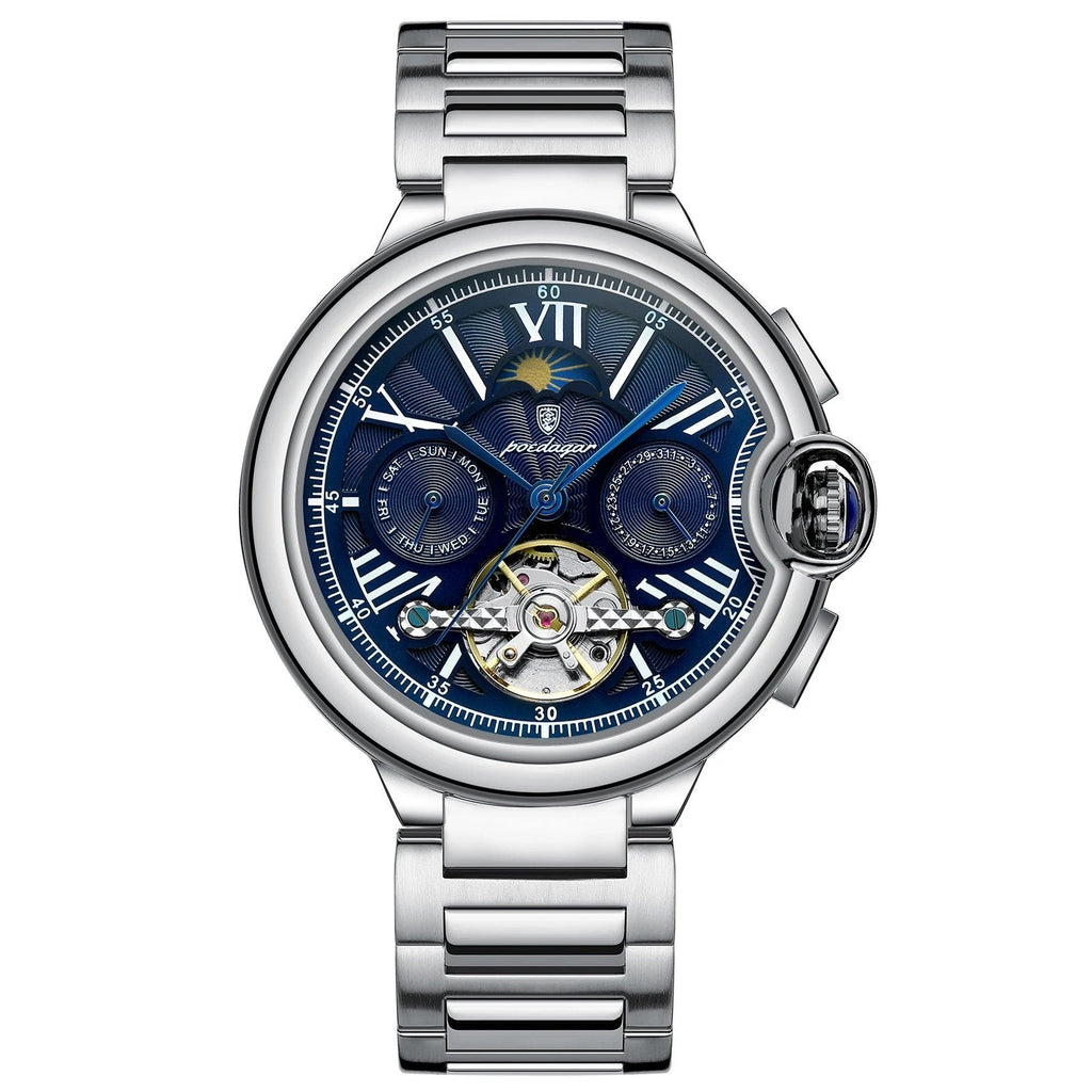 Poedagar 1413 watch Silver Blue S variant