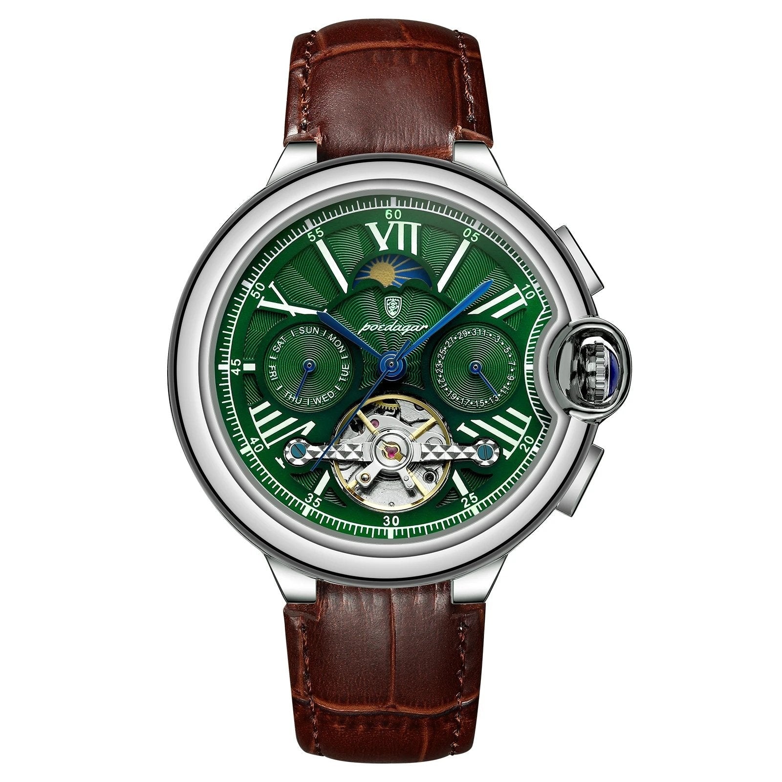 Poedagar 1413 watch Silver Green L variant