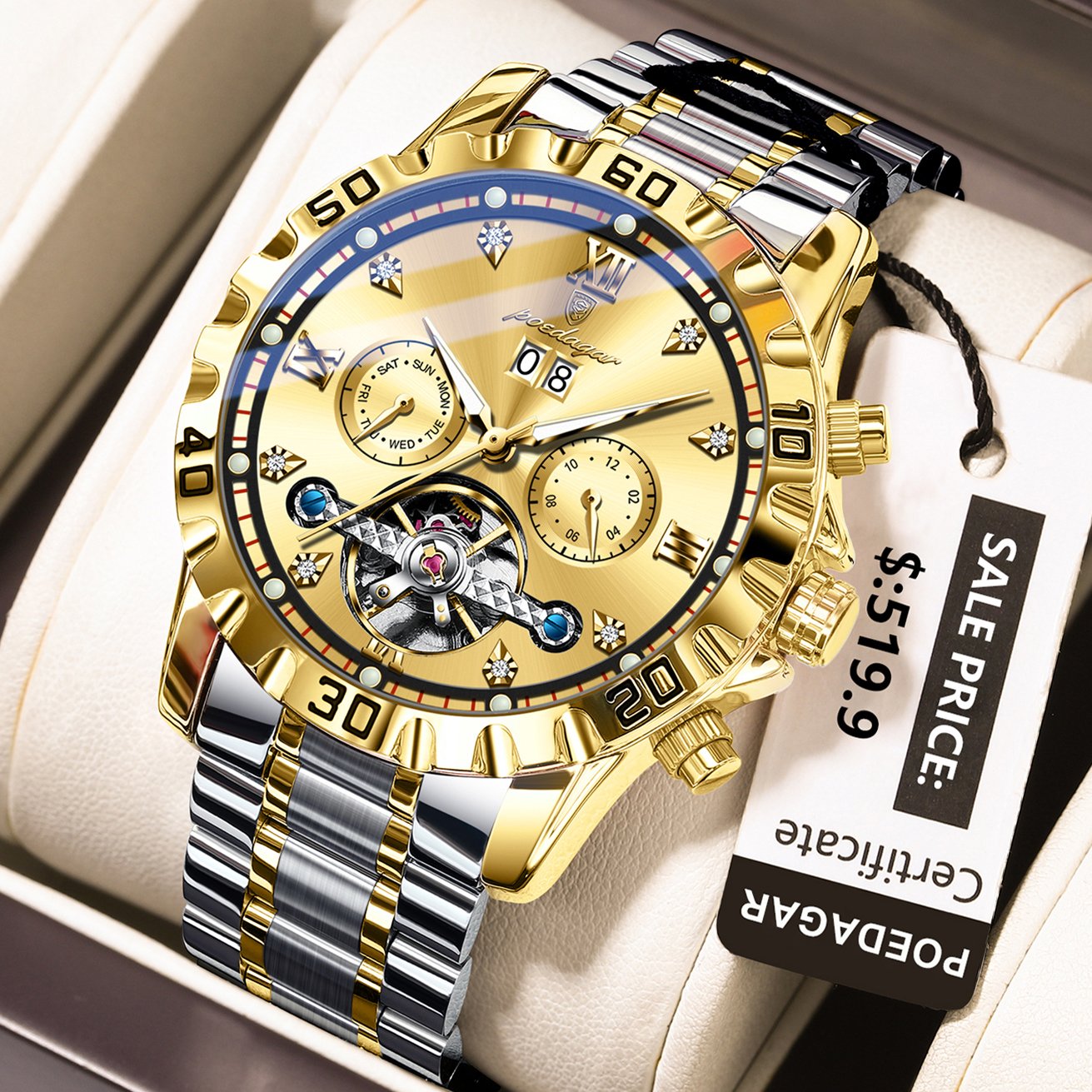 Poedagar 1418 watch Gold variant