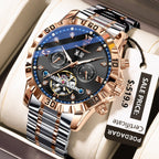 Poedagar 1418 watch Rose Gold Blue variant