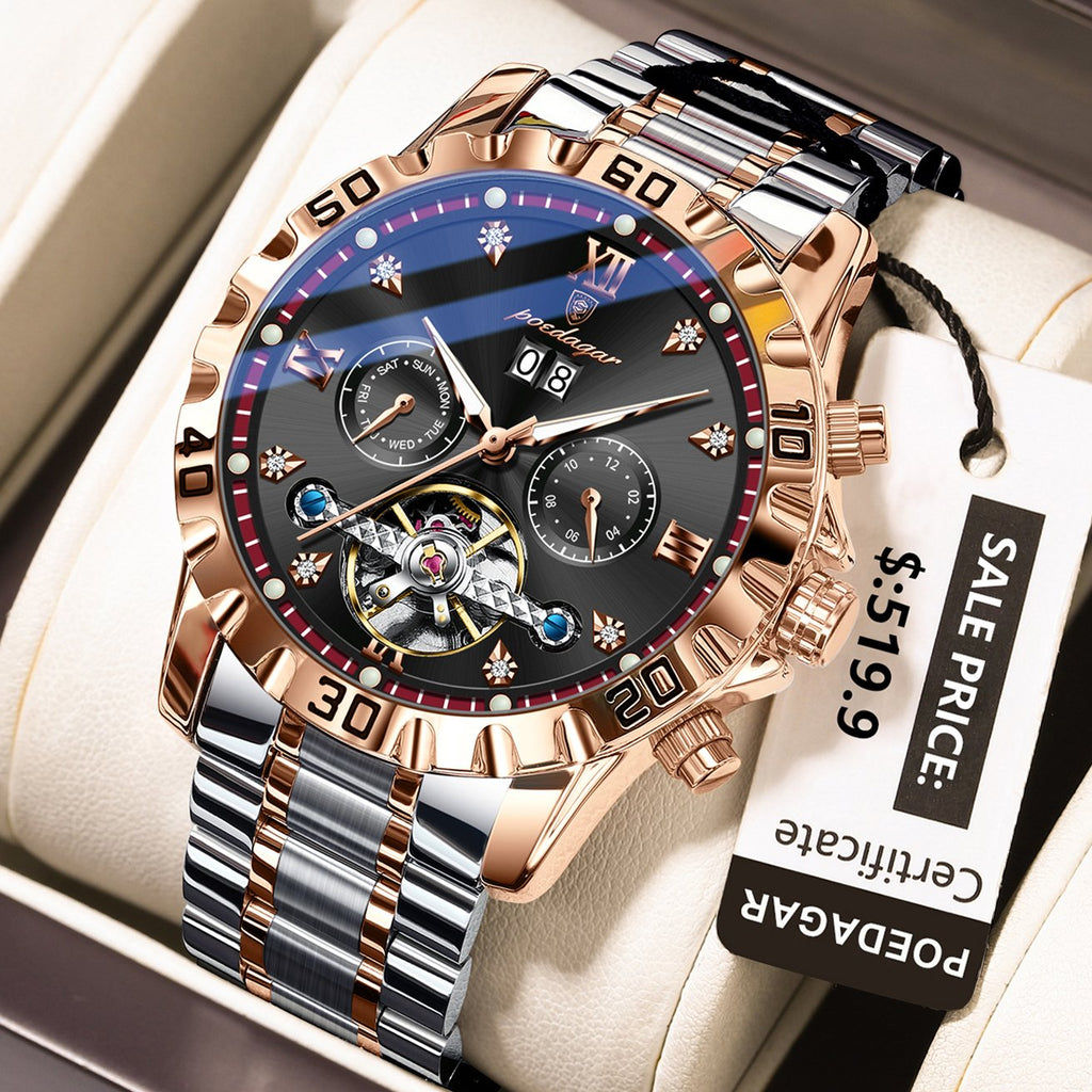 Poedagar 1418 watch Rose Gold Red variant