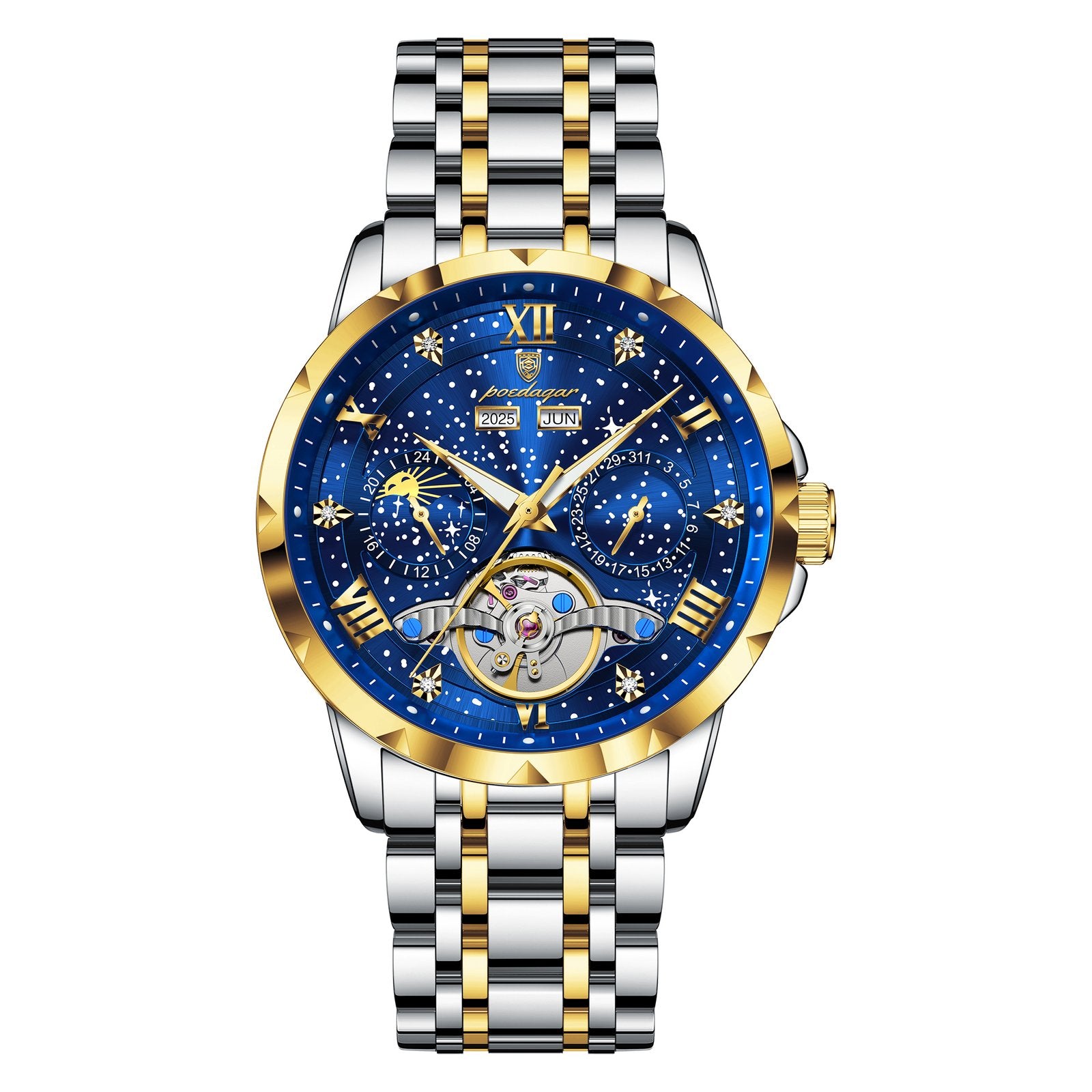 Poedagar 1420 watch Gold Blue variant