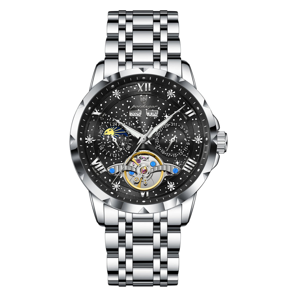 Poedagar 1420 watch Silver Black variant