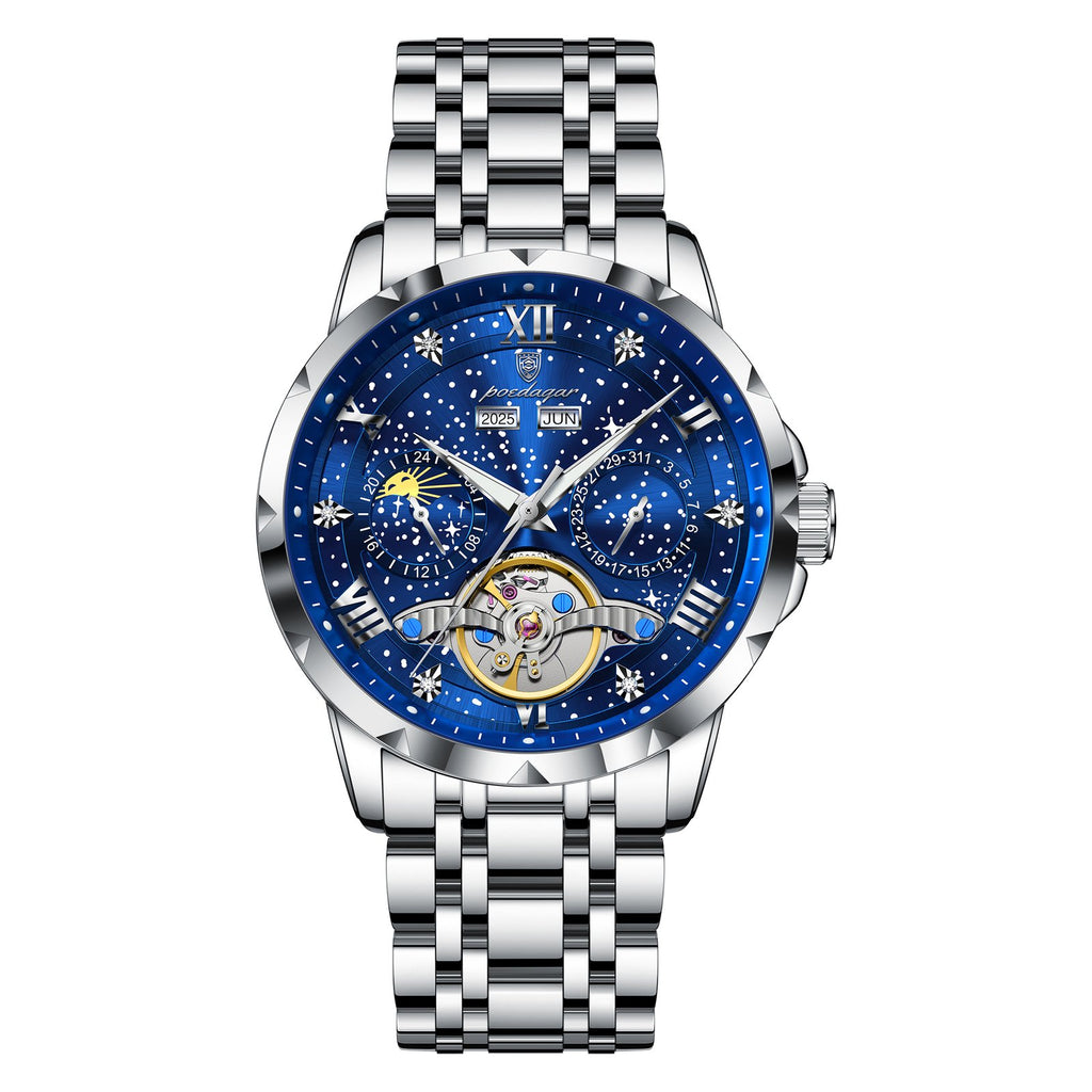 Poedagar 1420 watch Silver Blue variant