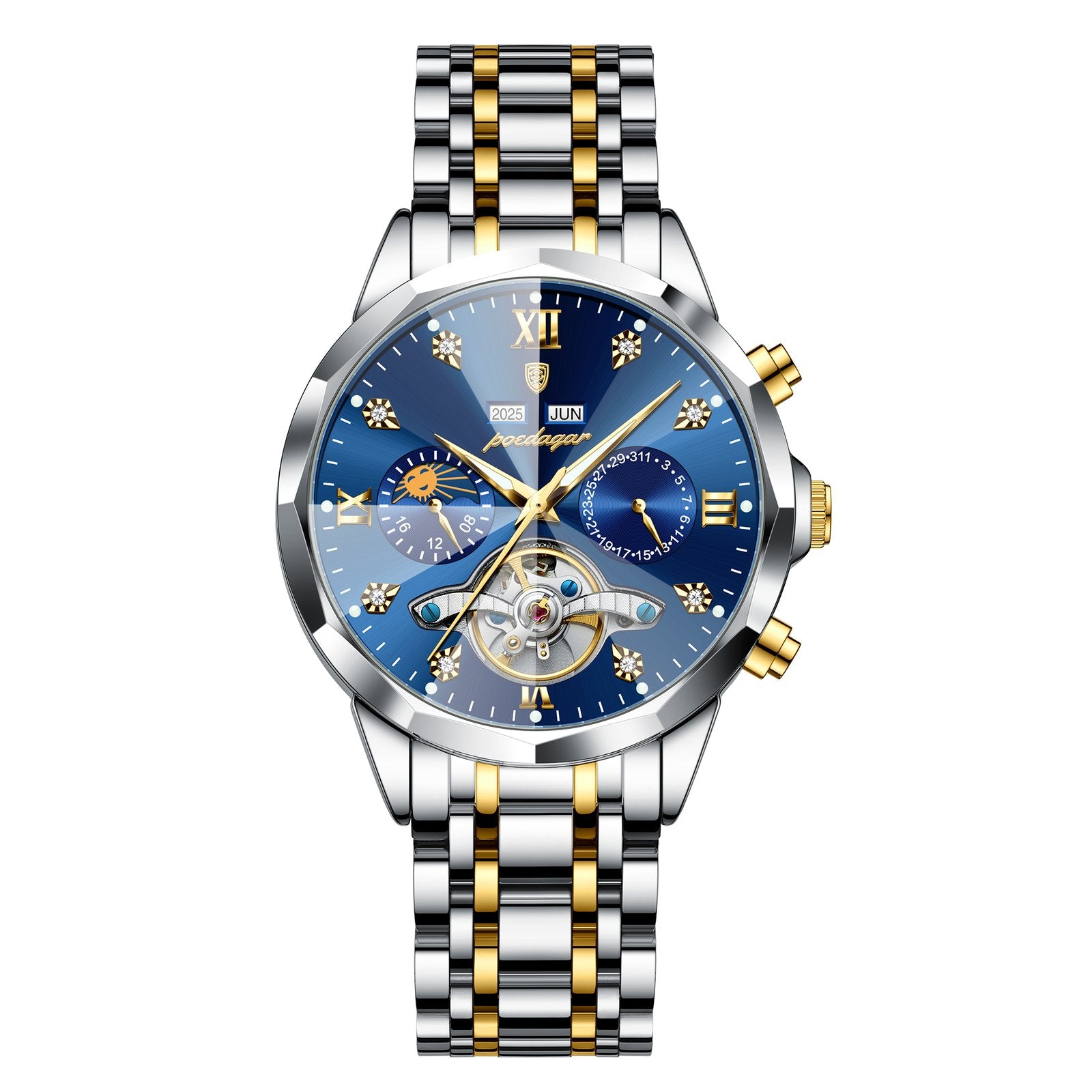 Poedagar 1422 watch Gold Blue variant