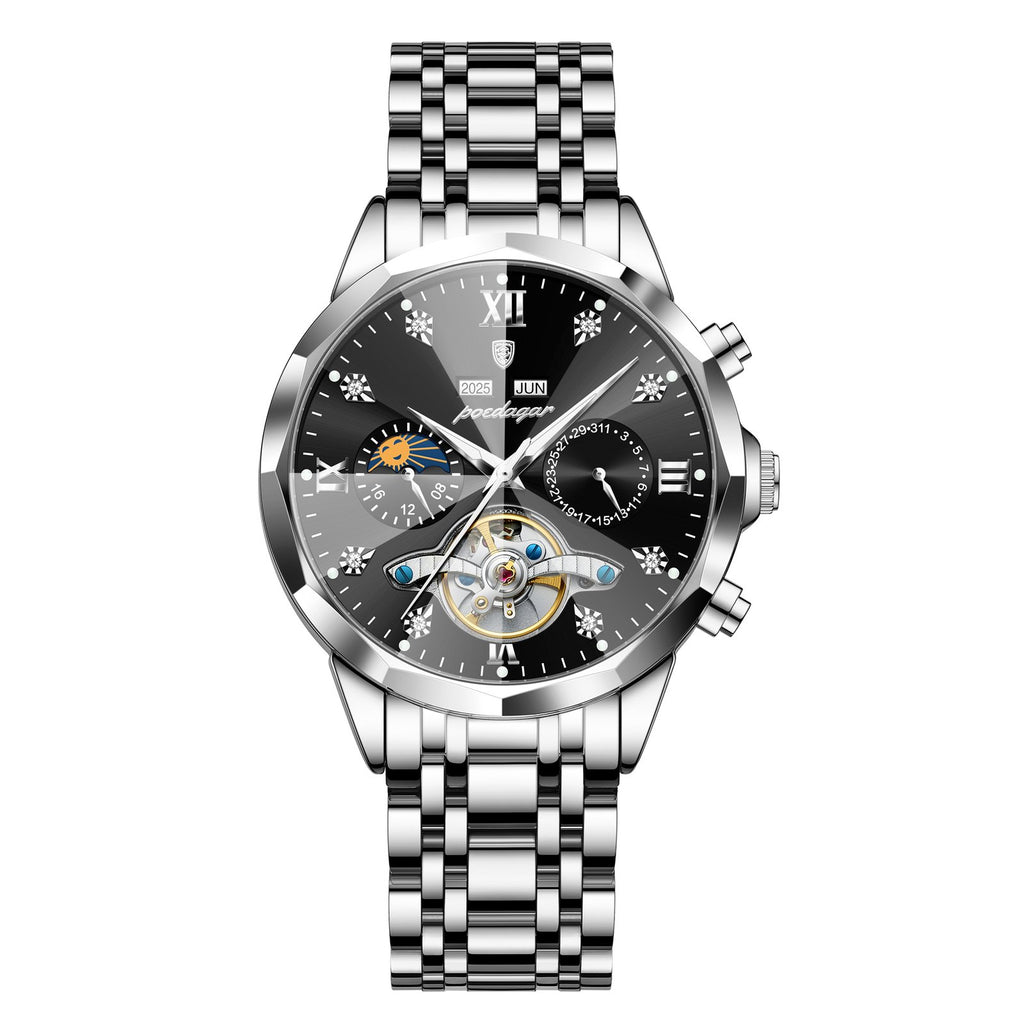 Poedagar 1422 watch Silver Black variant