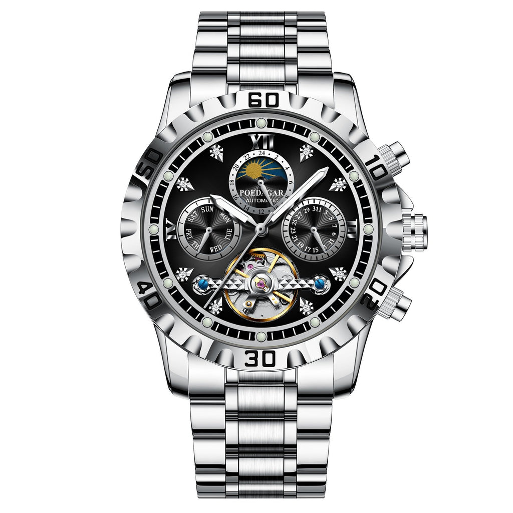 Poedagar 1423 watch Silver Black variant