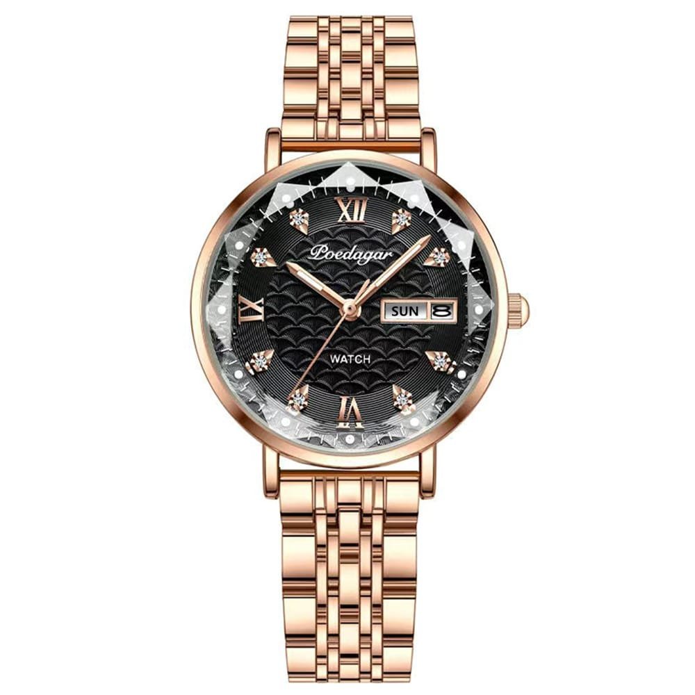 Poedagar 3011 watch RoseGold Black variant