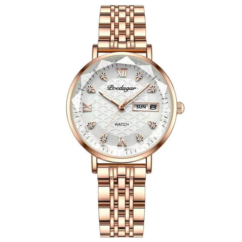 Poedagar 3011 watch RoseGold White variant