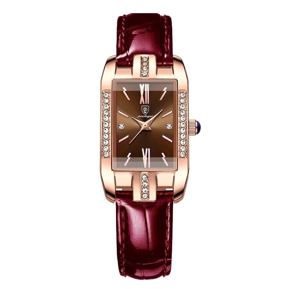 Poedagar 365 watch Rose Gold Brown Leather variant