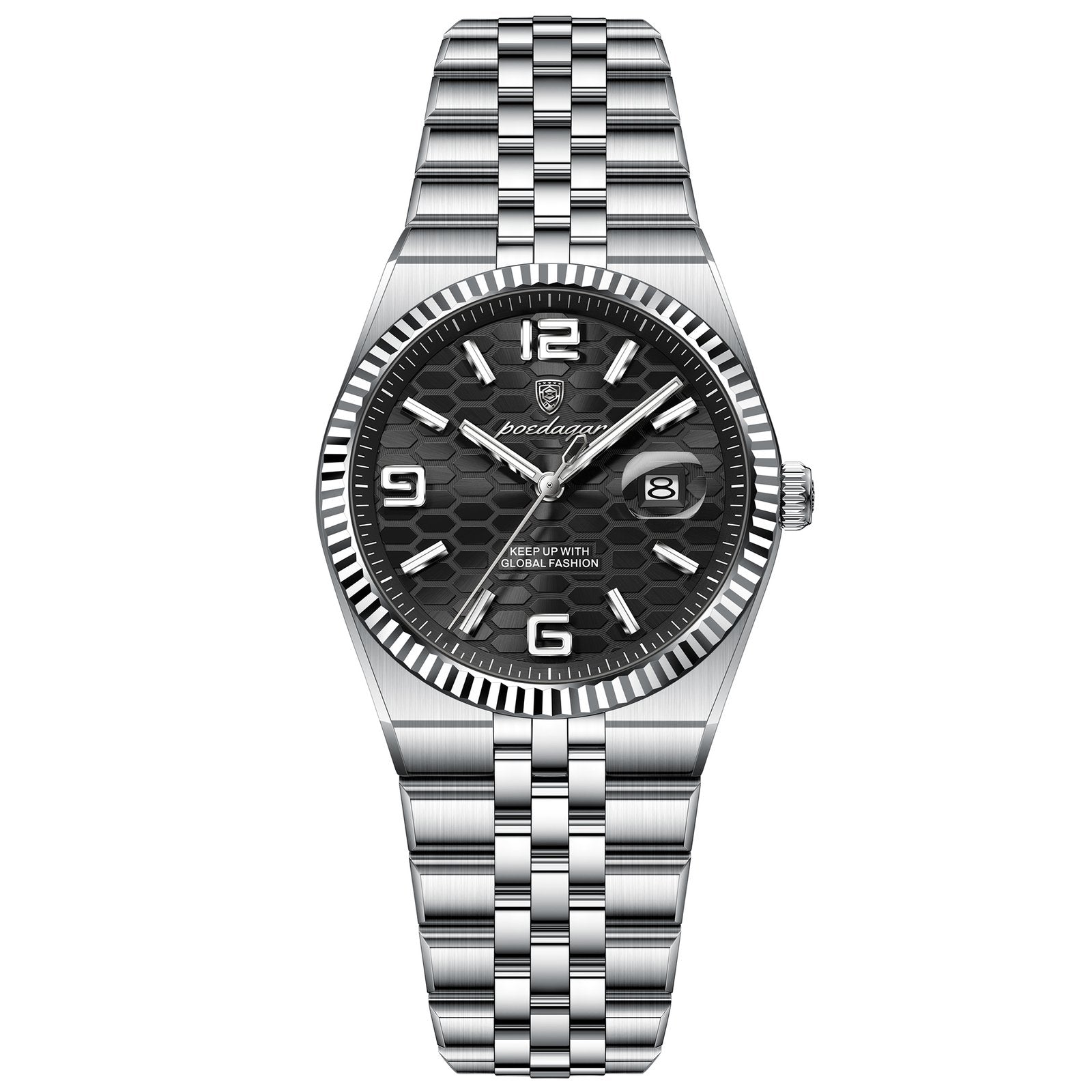 Poedagar 502 watch Silver Black variant