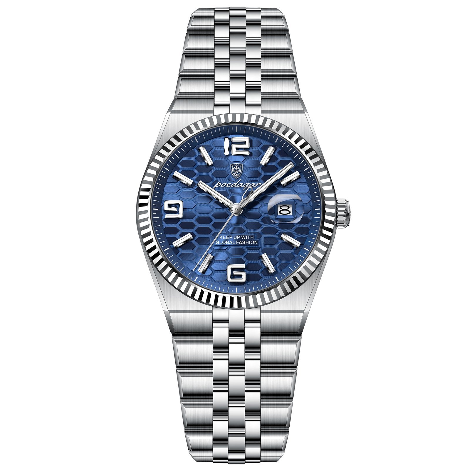 Poedagar 502 watch Silver Blue variant