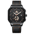 Poedagar 628 watch Black Black Gold leather variant
