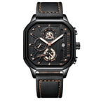 Poedagar 628 watch Black Black Gold leather variant