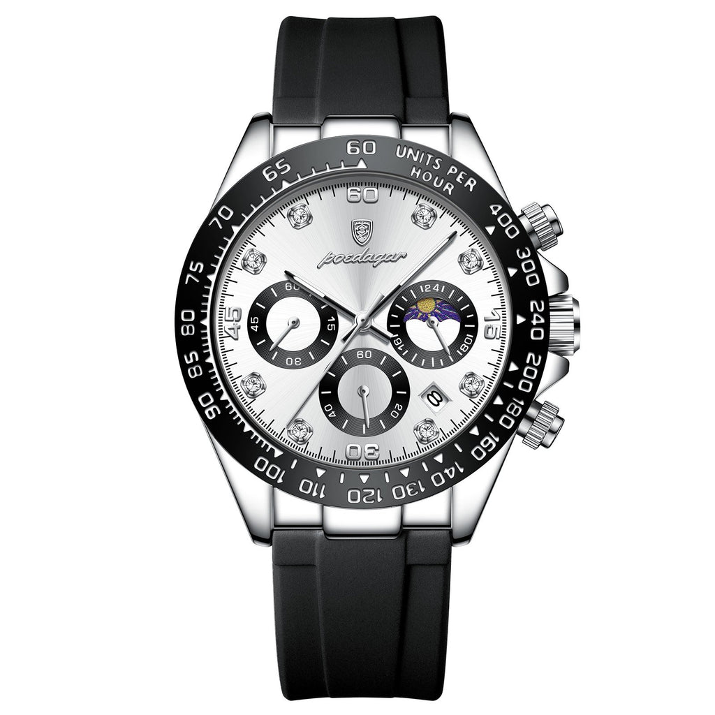 Poedagar 629 watch Silver White Silicone variant
