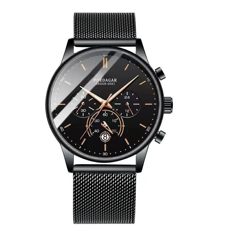 Poedagar 632 watch Black Gold Mesh variant
