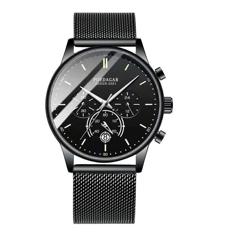 Poedagar 632 watch Black Gray Mesh variant