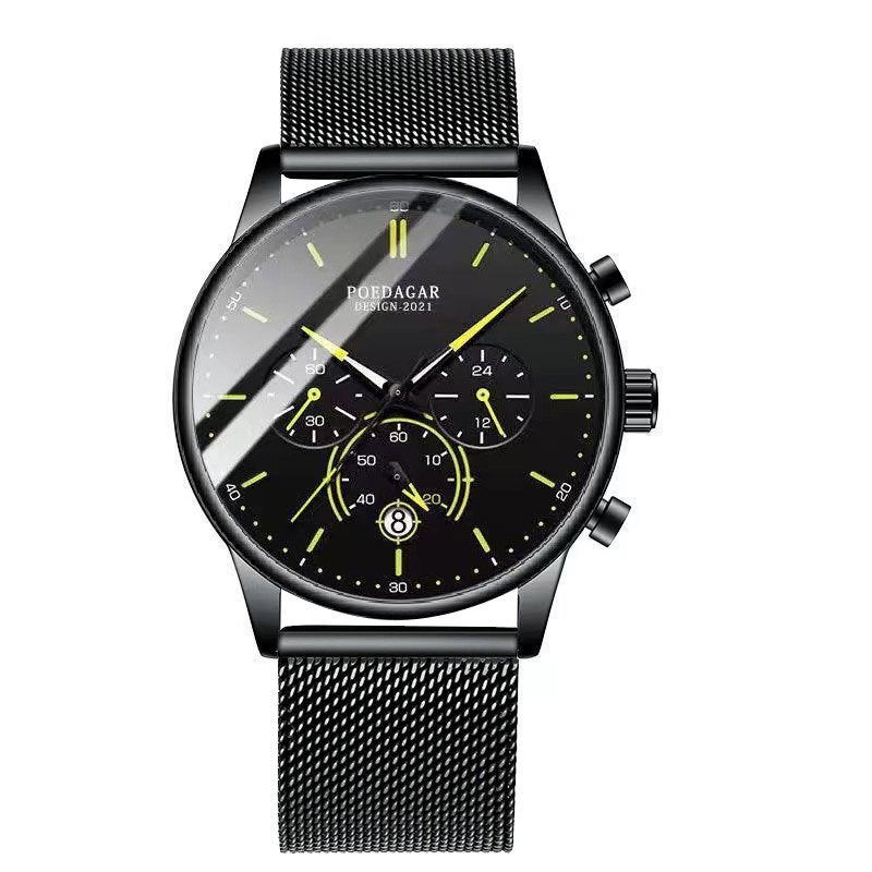 Poedagar 632 watch Black Yellow Mesh variant