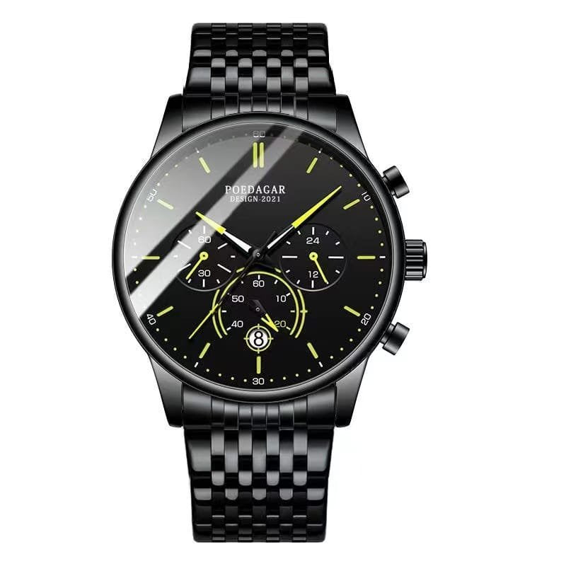 Poedagar 632 watch Black Yellow Steel variant