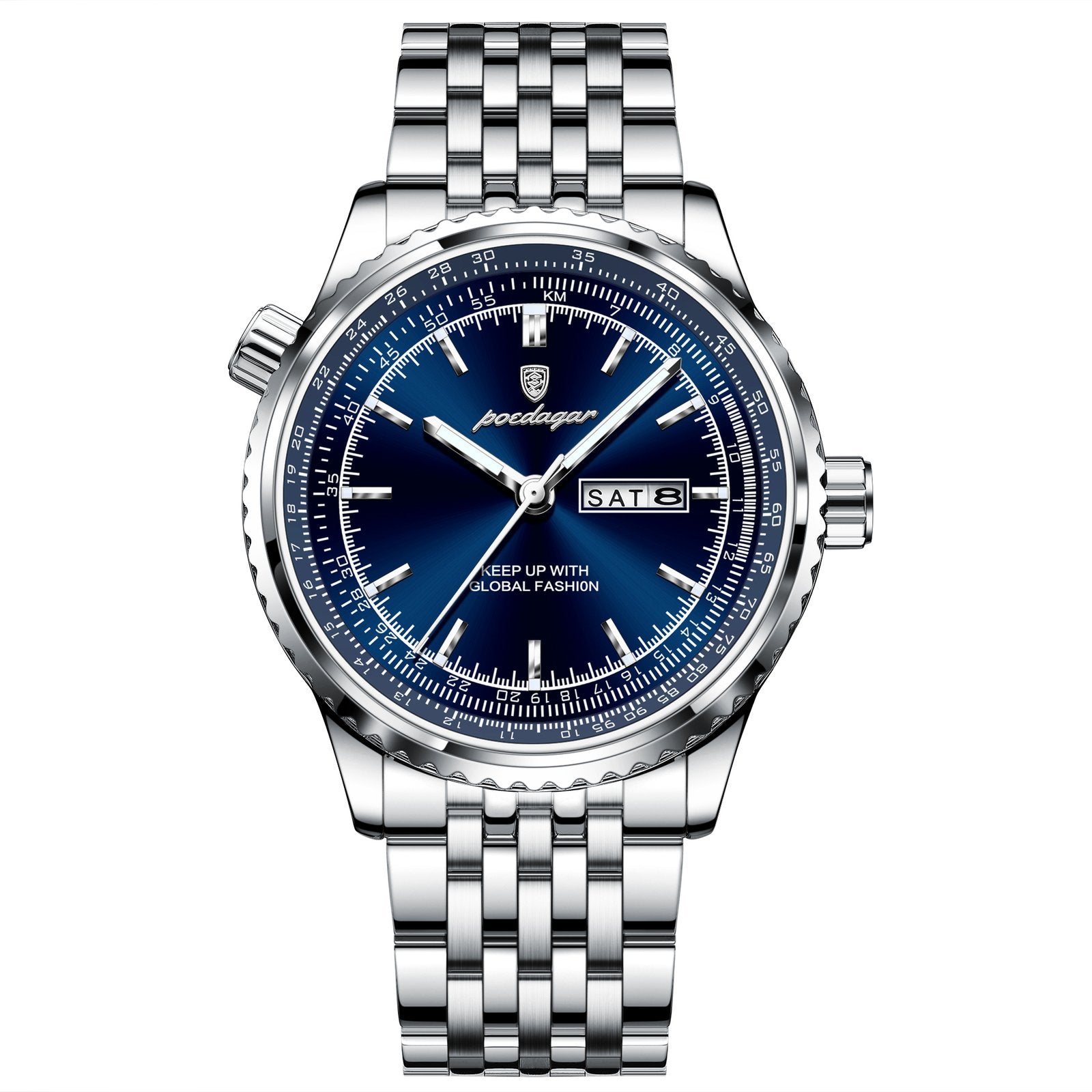 Poedagar 673 watch Silver Blue variant