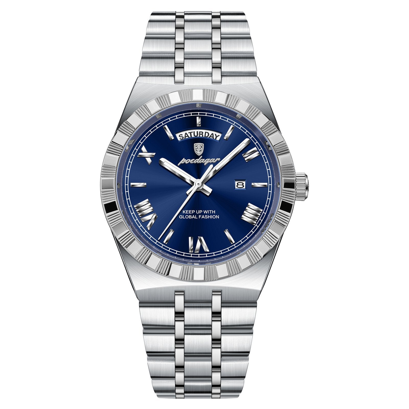 Poedagar 675 watch Silver Blue variant