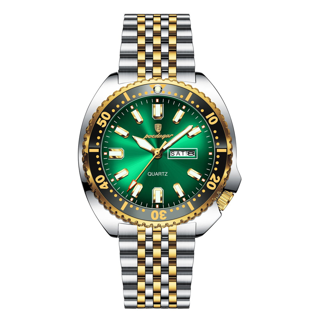 Poedagar 682 watch Gold Green variant